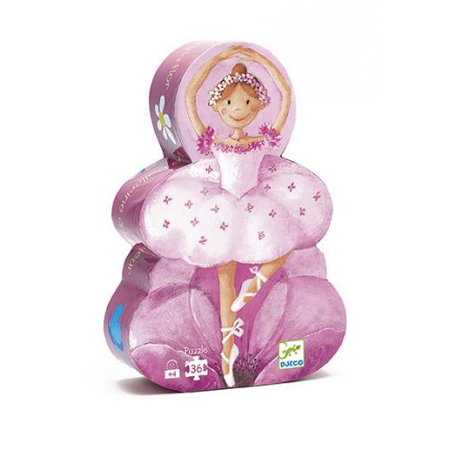 Puzzle caixa metálica formato bailarina vestido rosa com sapatilhas