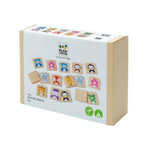 Jogo memória madeira com animais coloridos PLAN TOYS
