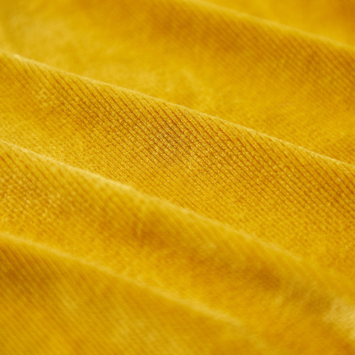 tecido amarelo de veludo cotelê com textura riscada
