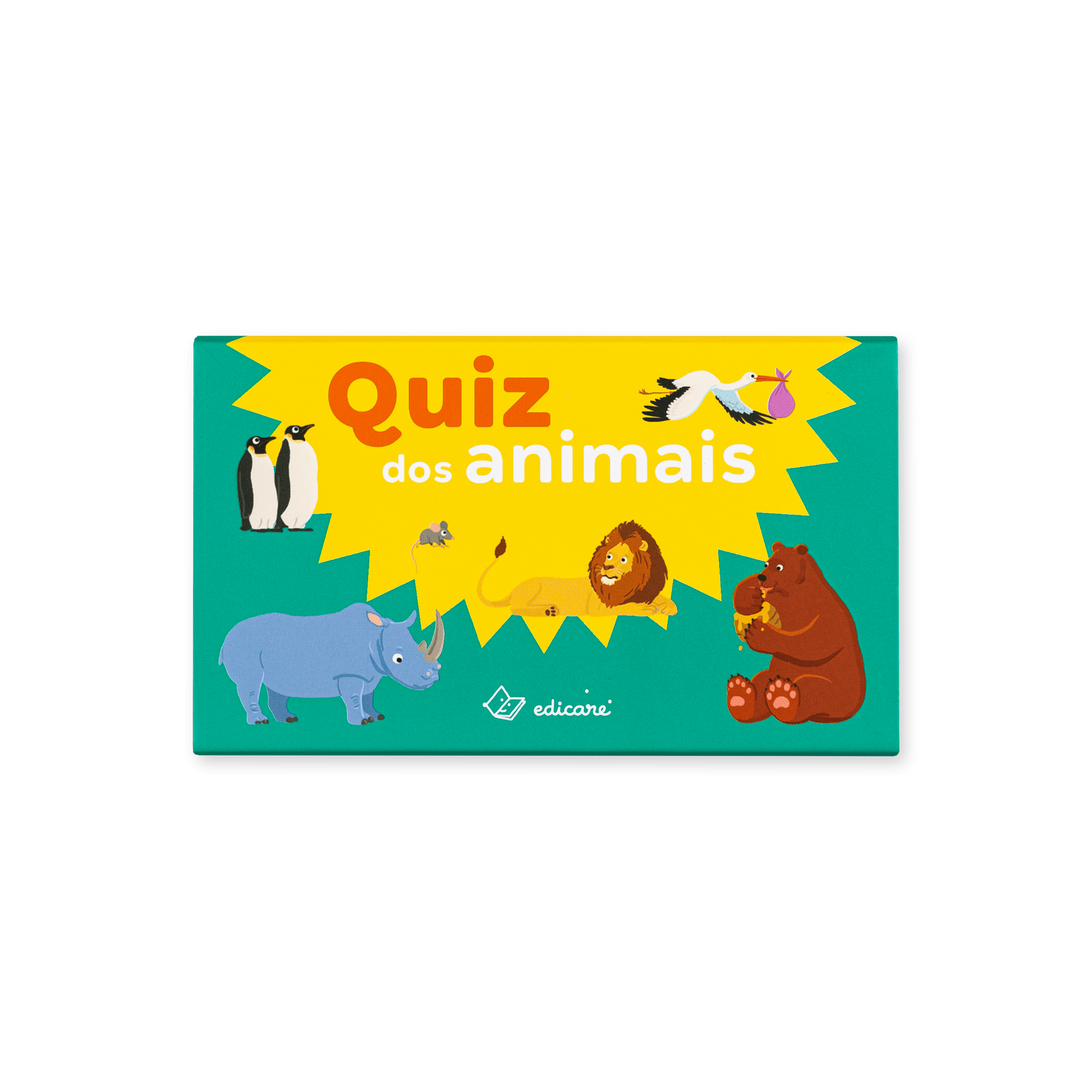 Caixa do jogo Quiz dos Animais com desenhos coloridos de vários animais