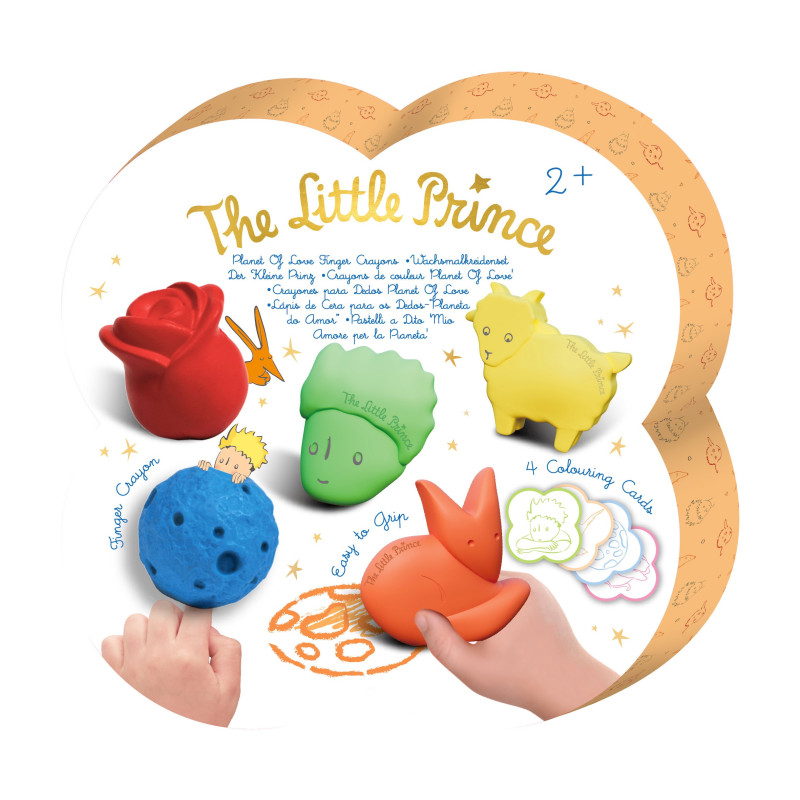 Conjunto de lápis de cera para dedos coloridos com tema do Pequeno Príncipe