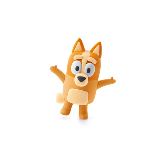 Figura de cão animado castanho e bege com braços abertos