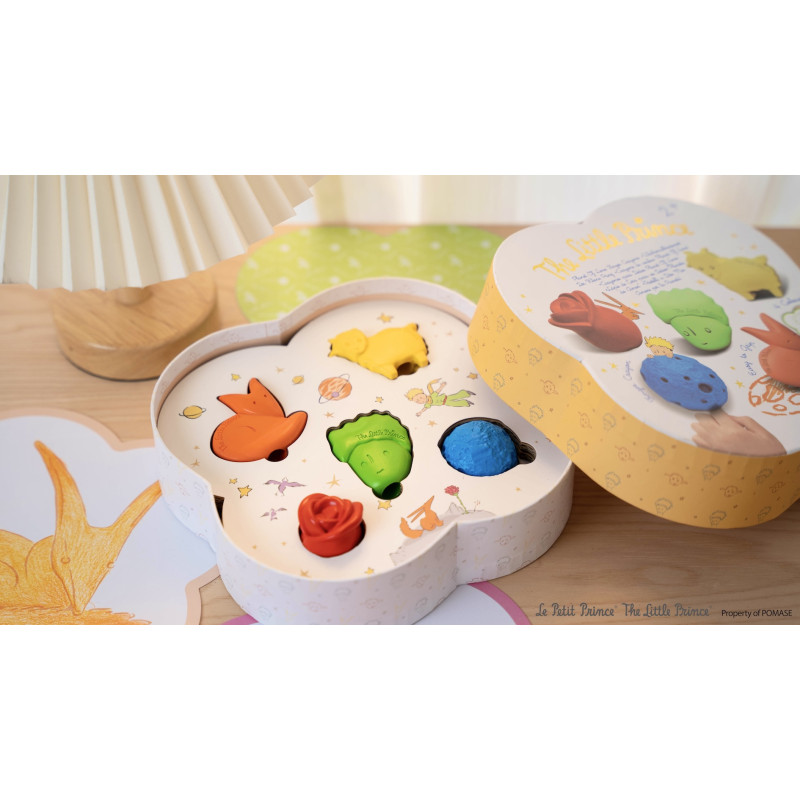 Brinquedos coloridos Pequeno Príncipe em caixa decorativa