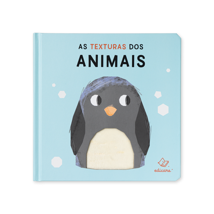 Capa de livro infantil azul claro com pinguim e título em português