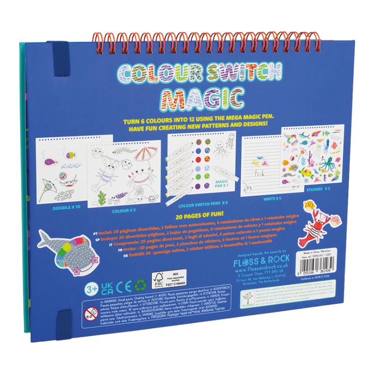 Bloco de atividades infantil Colour Switch Magic azul com espiral vermelha