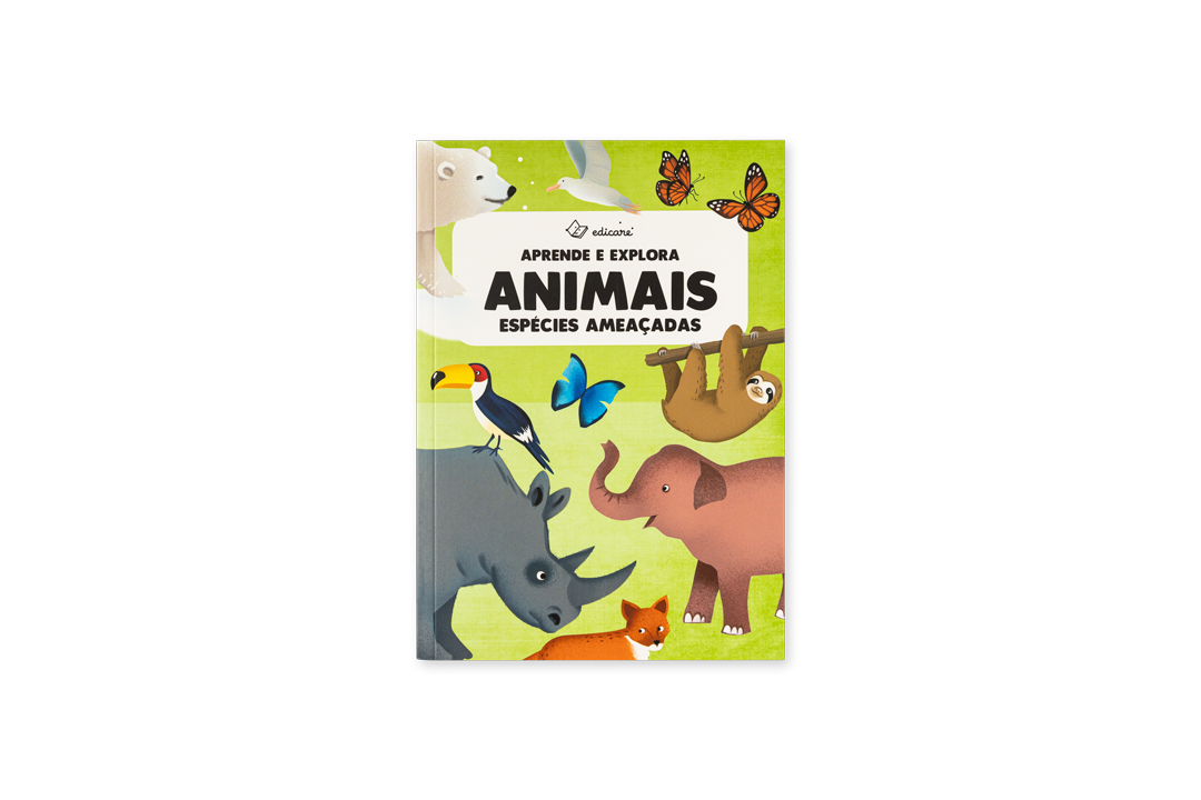 Capa de livro infantil com ilustrações de animais e texto em português