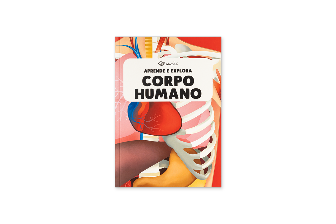 Capa de livro 'APRENDE E EXPLORA CORPO HUMANO' com ilustração do corpo humano