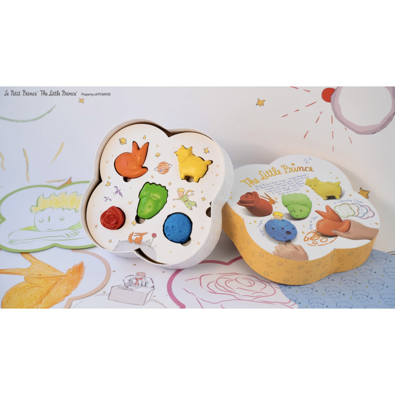 Conjunto de massinhas com moldes em embalagem em forma de flor The Little Prince