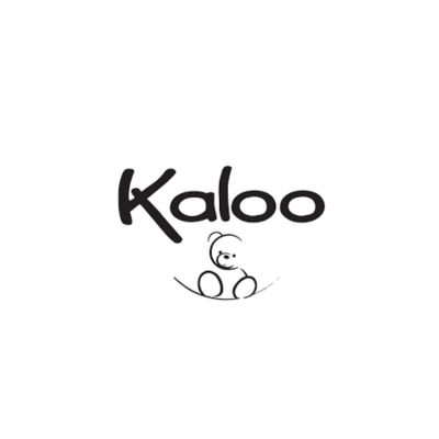 Logotipo preto Kaloo com ursinho simples em fundo branco