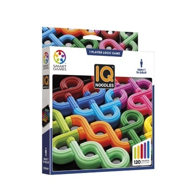 Embalagem colorida do jogo de lógica IQ Noodles da Smart Games