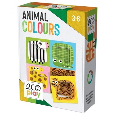 Caixa do jogo infantil ANIMAL COLOURS com imagens de animais coloridos