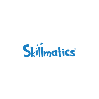 Logótipo azul da Skillmatics com estrelas