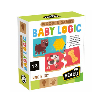 Pack de jogo de madeira BABY LOGIC para crianças com animais e objetos coloridos