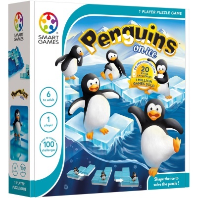 Caixa do jogo Penguins on Ice com pinguins em blocos de gelo