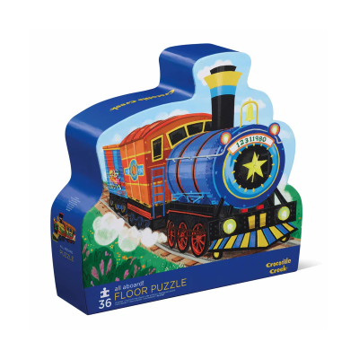 Quebra-cabeças de chão em forma de comboio colorido com 36 peças