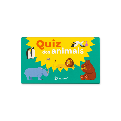 Caixa do jogo Quiz dos Animais com desenhos coloridos de vários animais