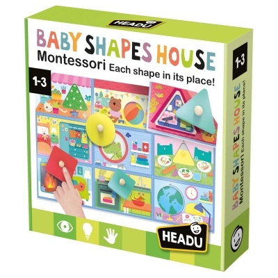 Jogo educativo BABY SHAPES HOUSE Montessori para crianças 1-3 anos