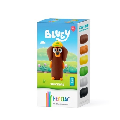 Caixa de argila para modelar Hey Clay com figura de cão em argila e várias cores visíveis