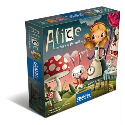Caixa de jogo Alice no País das Maravilhas com ilustrações coloridas