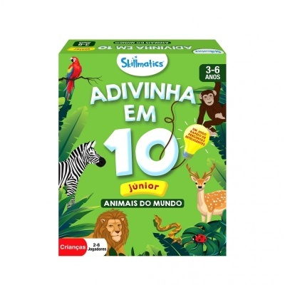 Caixa de jogo infantil Adivinha em 10 junior com animais e fundo verde