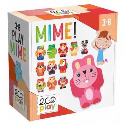 Brinquedo infantil MIME! para crianças 3-6 anos em caixa colorida com bonecos e coelho rosa