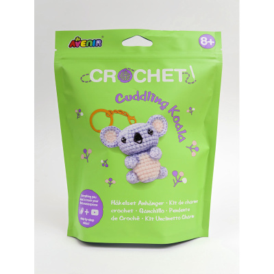 Embalagem verde de kit de crochet Cuddling Koala da AVENIR para crianças a partir de 8 anos.