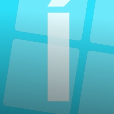 Formas retangulares azuis claras em fundo azul degradê