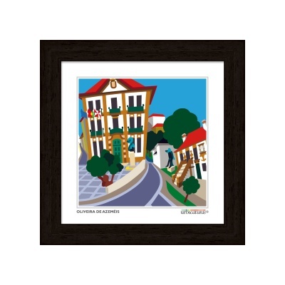 Quadro decorativo com imagem colorida de rua em Oliveira de Azeméis