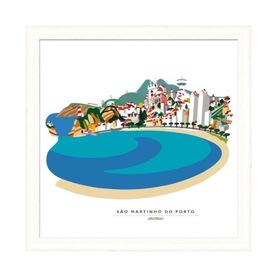 Ilustração da baía e cidade de São Martinho do Porto