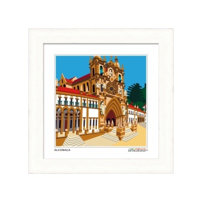 Imagem digital da Igreja de Alcobaça em moldura branca