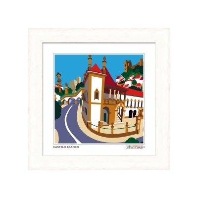 Quadro decorativo do Castelo Branco em moldura branca