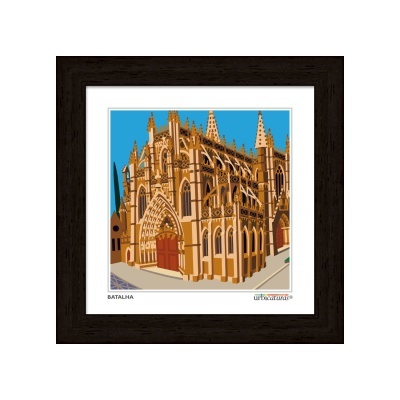 Quadro decorativo da igreja da Batalha com moldura preta