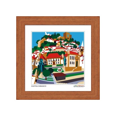 Quadro decorativo com paisagem urbana de Castelo Branco