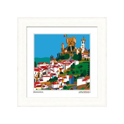 Quadro decorativo com imagem estilizada da cidade de Bragança