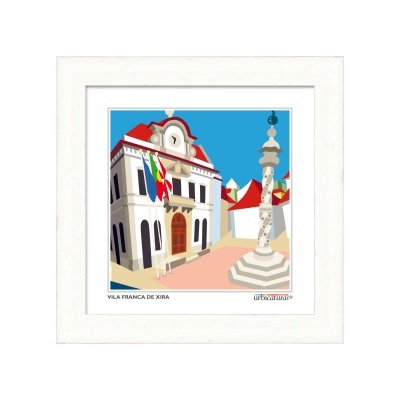 Quadro com imagem digital de edifício em Vila Franca de Xira