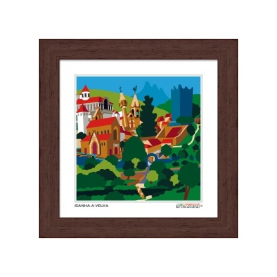 Quadro emoldurado com imagem colorida de Idanha-a-Velha