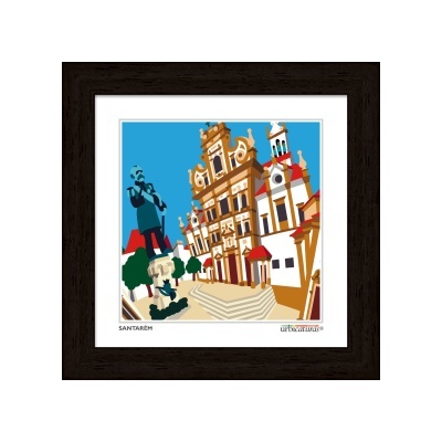 Quadro ilustrativo de Santarém com moldura preta