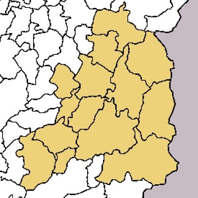 Mapa a cores com áreas em bege e branco, contornos pretos