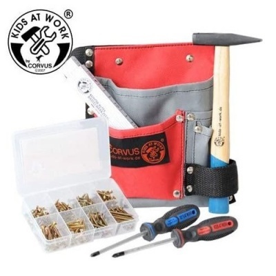 Conjunto de ferramentas para crianças com martelo, parafusos e chaves de fenda