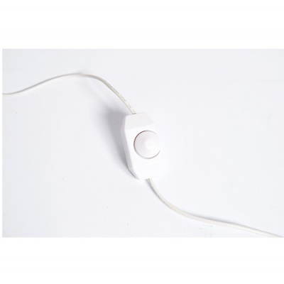 Interruptor de fio branco com botão circular