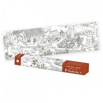 Rolo de papel para colorir com embalagem branca e castanha