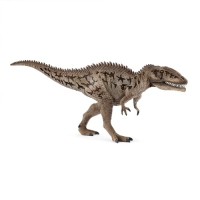 Figura de dinossauro castanha com textura detalhada