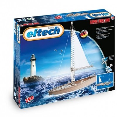 Caixa de brinquedo Eitech modelo YACHT com 290 peças e iate branco com vela