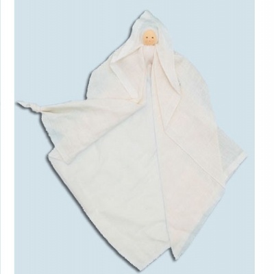 Toalha de banho branca em forma de personagem com capuz