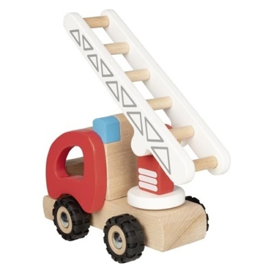 Camião de bombeiros de madeira com escada móvel