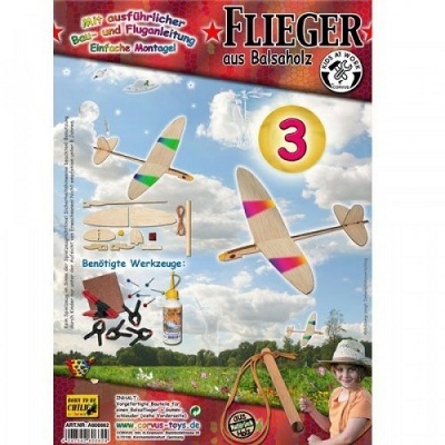 Kit de montagem de aviões em madeira balsâmica com ferramentas e criança ao fundo