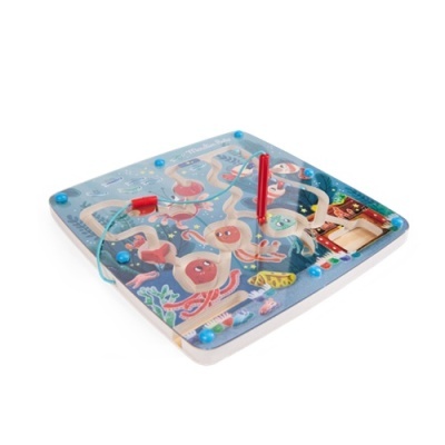 Tabuleiro de jogo infantil magnético com percurso e varinha vermelha