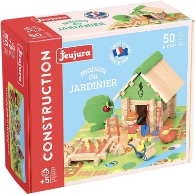 Caixa de construção de casa de jardineiro Jeujura com 50 peças coloridas