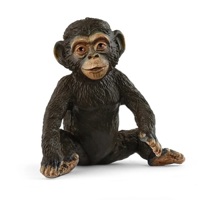 Estatueta de chimpanzé castanho escuro sentado
