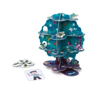 Jogo de tabuleiro 3D em papel/cartão com tema árvore e animais